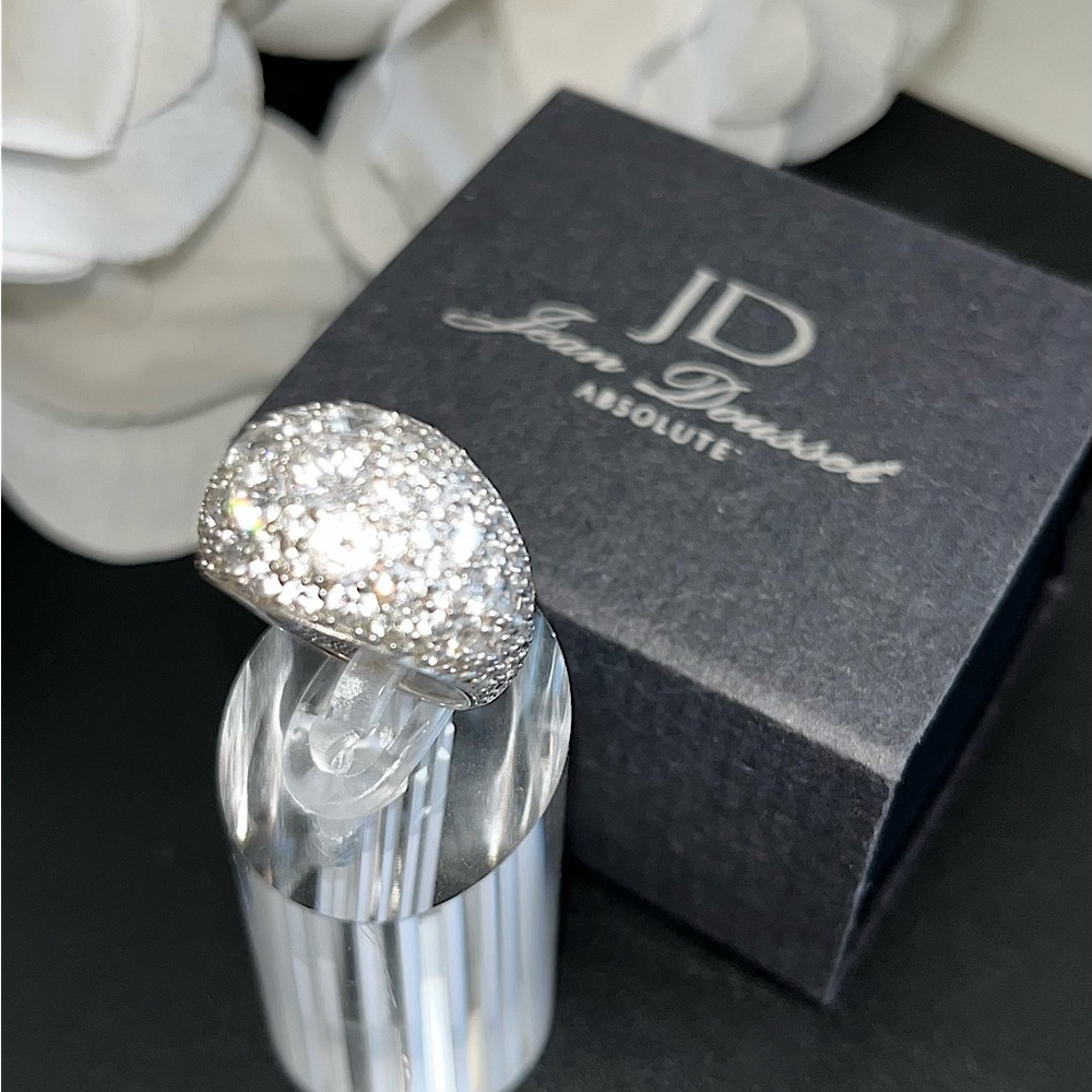 Pavé Dome Ring in Silver with White Stones